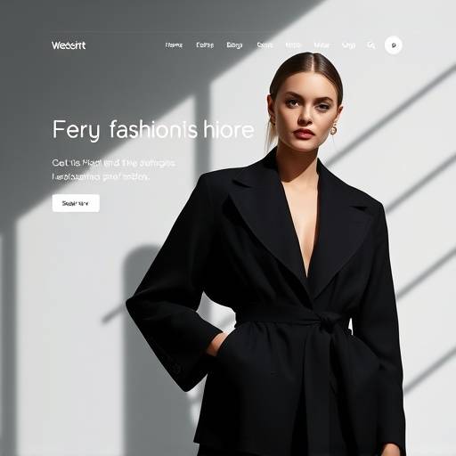 A sleek website design for a high-end fashion brand, featuring minimalist aesthetics.